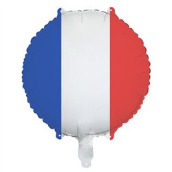 1 stk. Folieballon Frankrig Blå/Hvid/Rød 45 cm