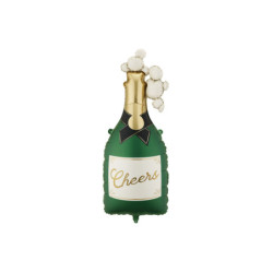 Foil balloon Champagne, 34x93 cm, dark green