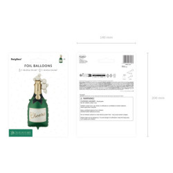 Foil balloon Champagne, 34x93 cm, dark green Foil balloon Champagne, 34x93 cm, dark green