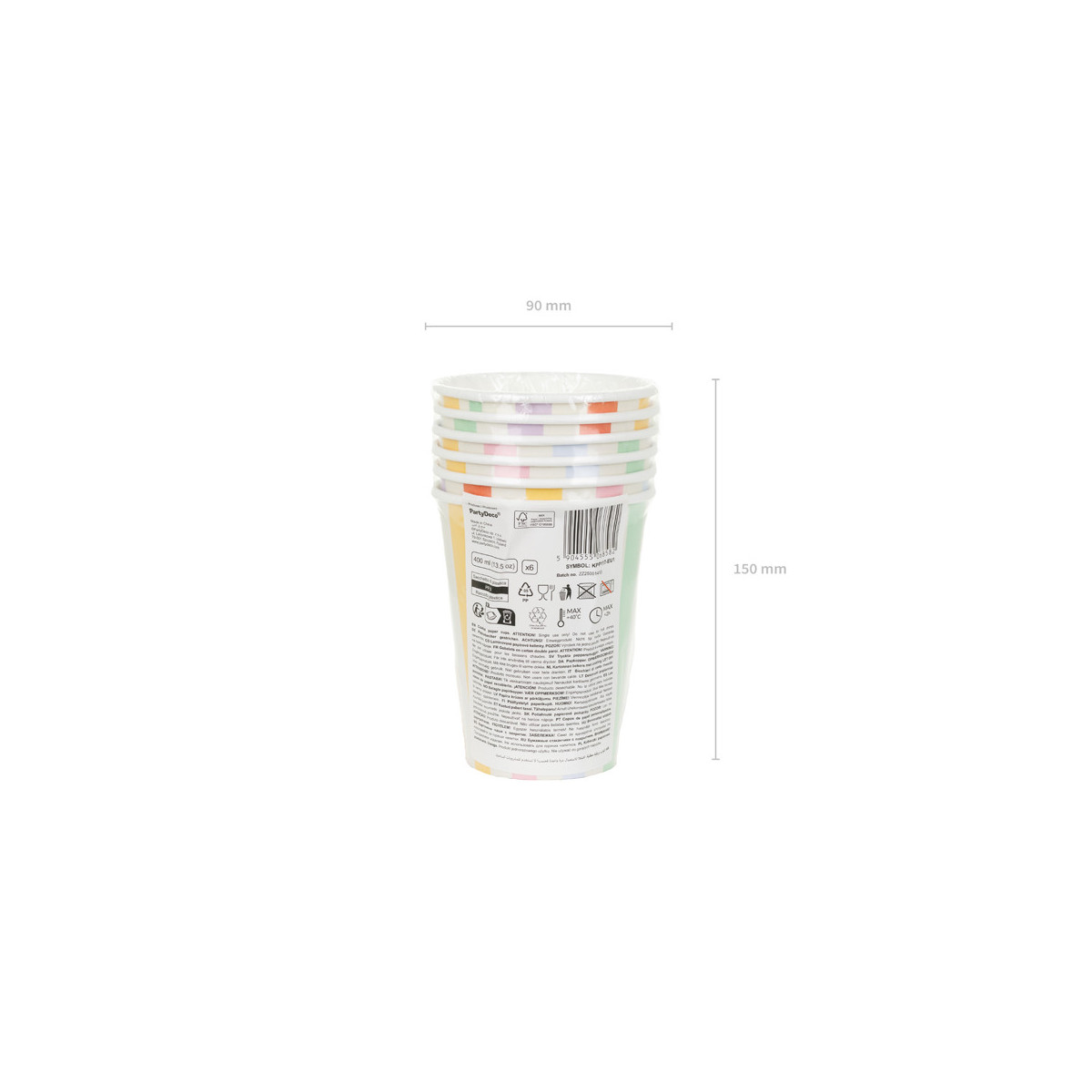 Cups Stripes, 400 ml, mix (1 pkt / 6 pc.) Cups Stripes, 400 ml, mix (1 pkt / 6 pc.)