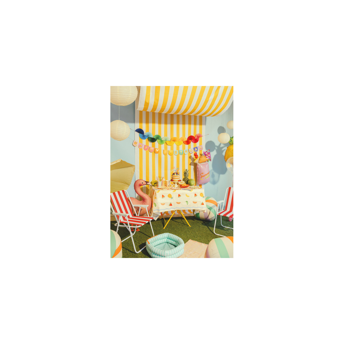 Paper tablecloth Fruits, 180x120 cm, mix Paper tablecloth Fruits, 180x120 cm, mix