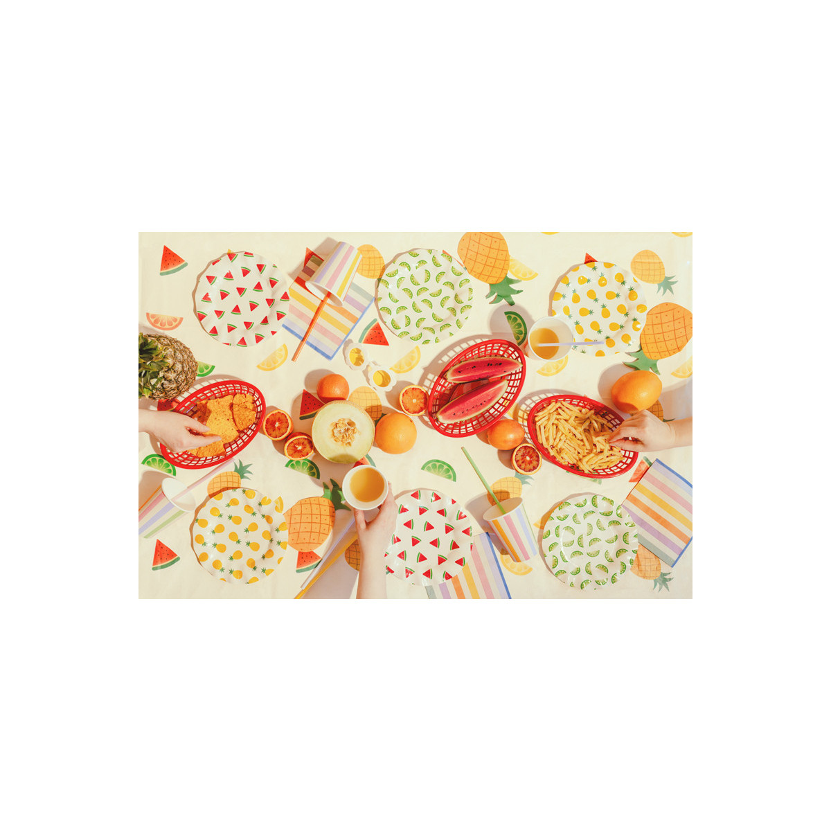 Paper tablecloth Fruits, 180x120 cm, mix Paper tablecloth Fruits, 180x120 cm, mix