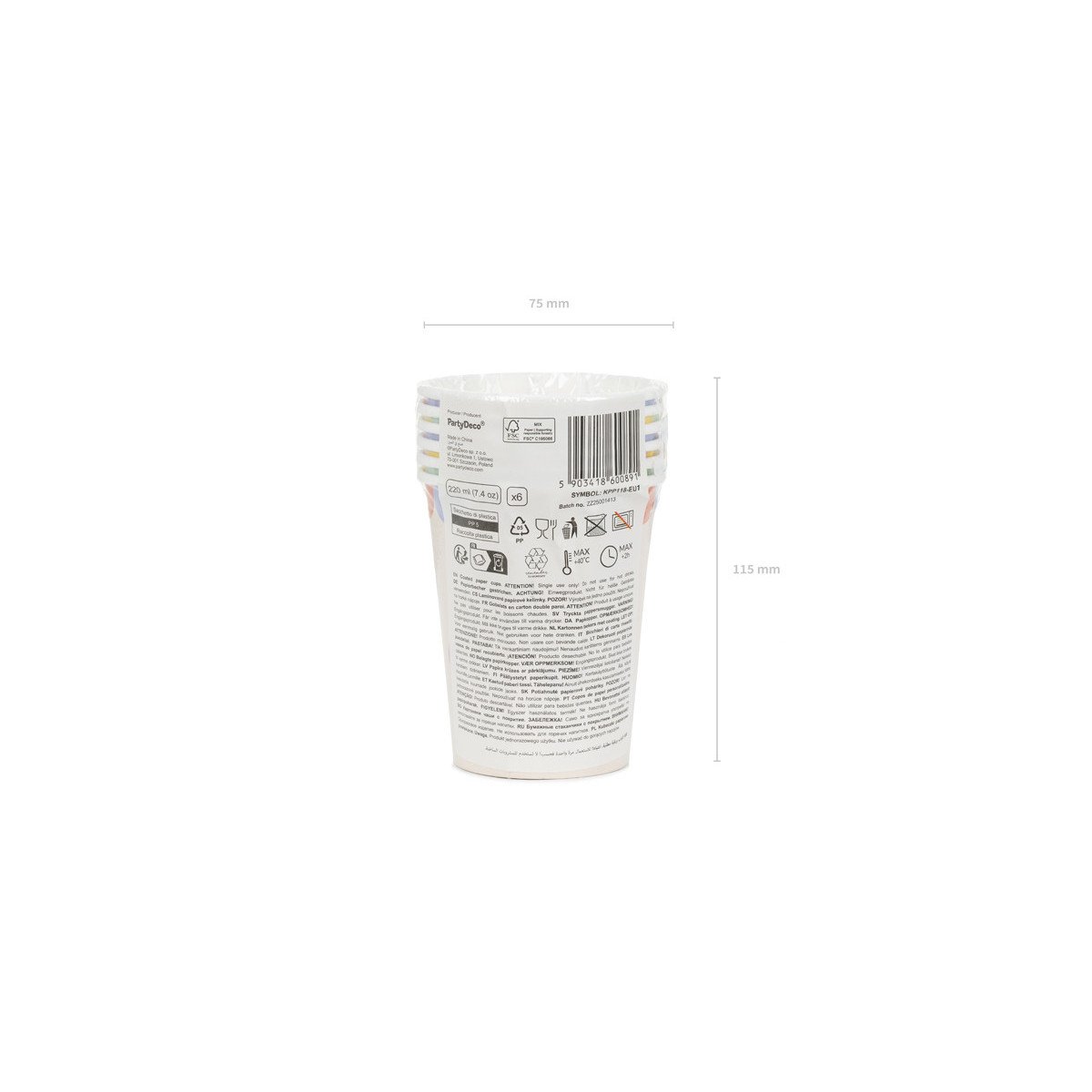 Cups Confetti, 220 ml, mix (1 pkt / 6 pc.) Cups Confetti, 220 ml, mix (1 pkt / 6 pc.)