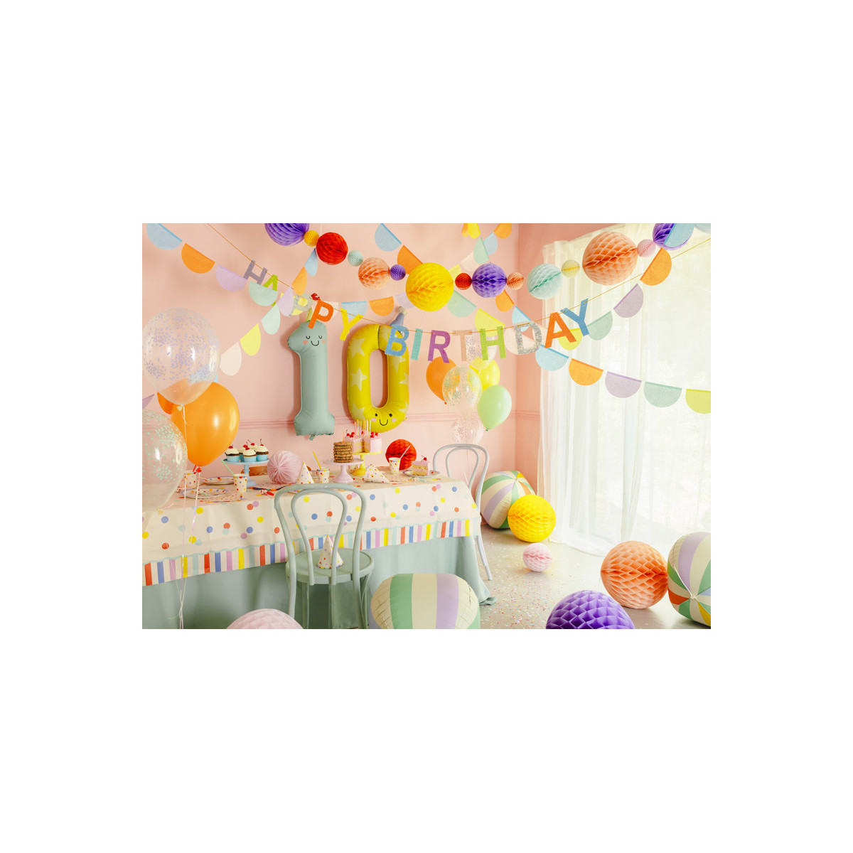 Paper tablecloth Confetti, mix, 180x120 cm