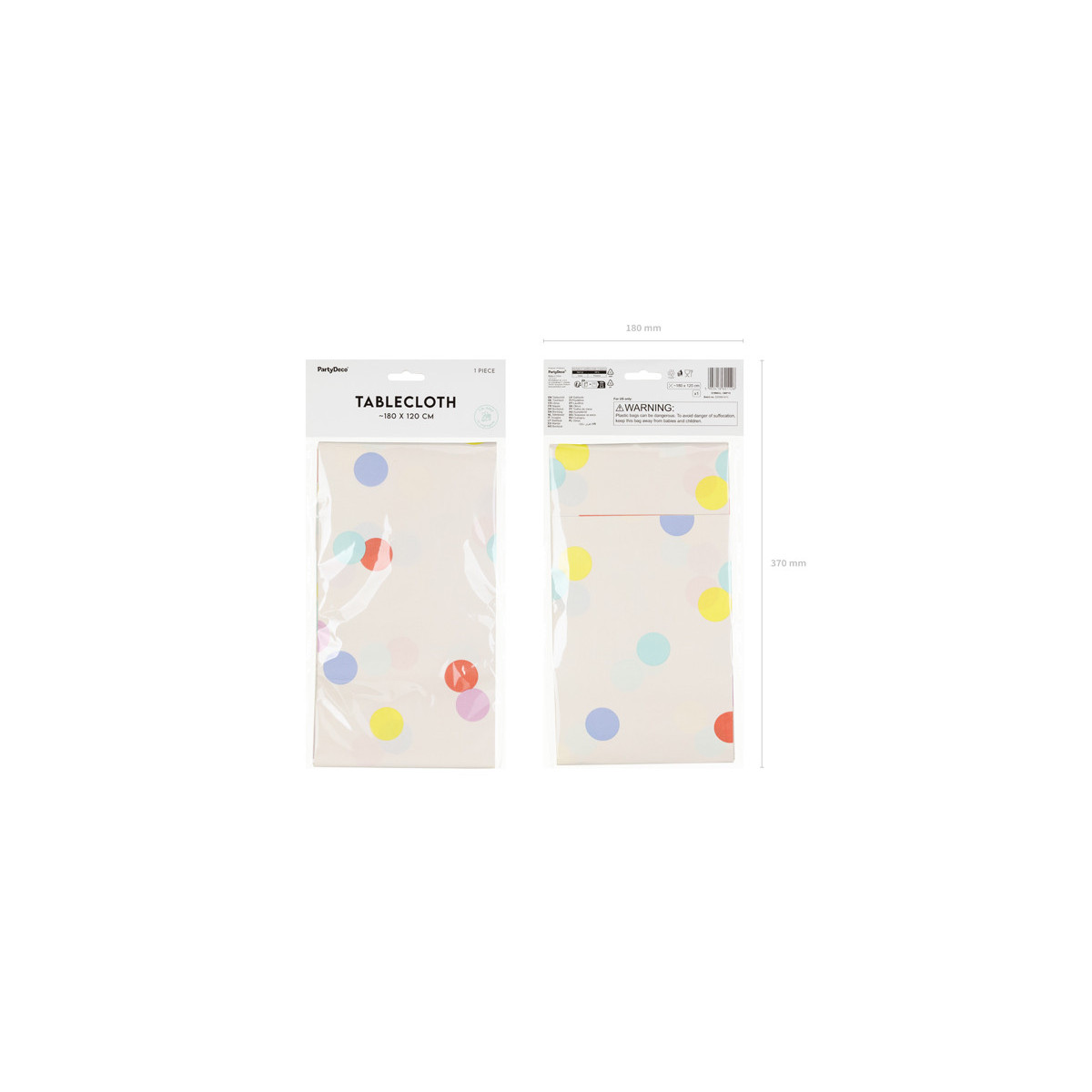 Paper tablecloth Confetti, mix, 180x120 cm