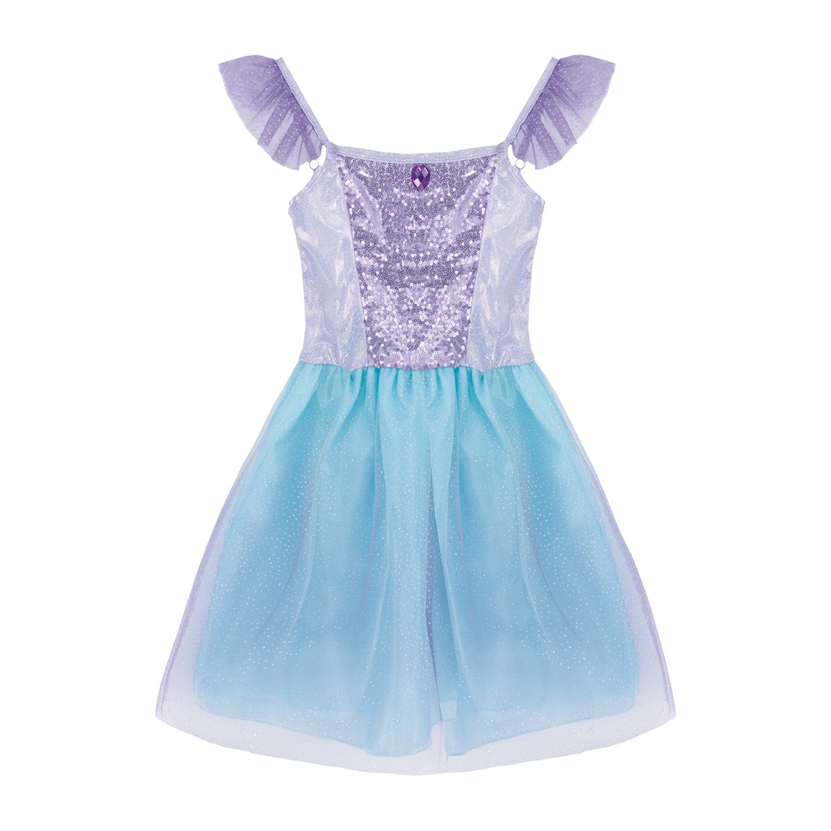 Prinsessekjole lilla og mintgrønt 110-120 cm Prinsessekjole lilla og mintgrønt 110-120 cm