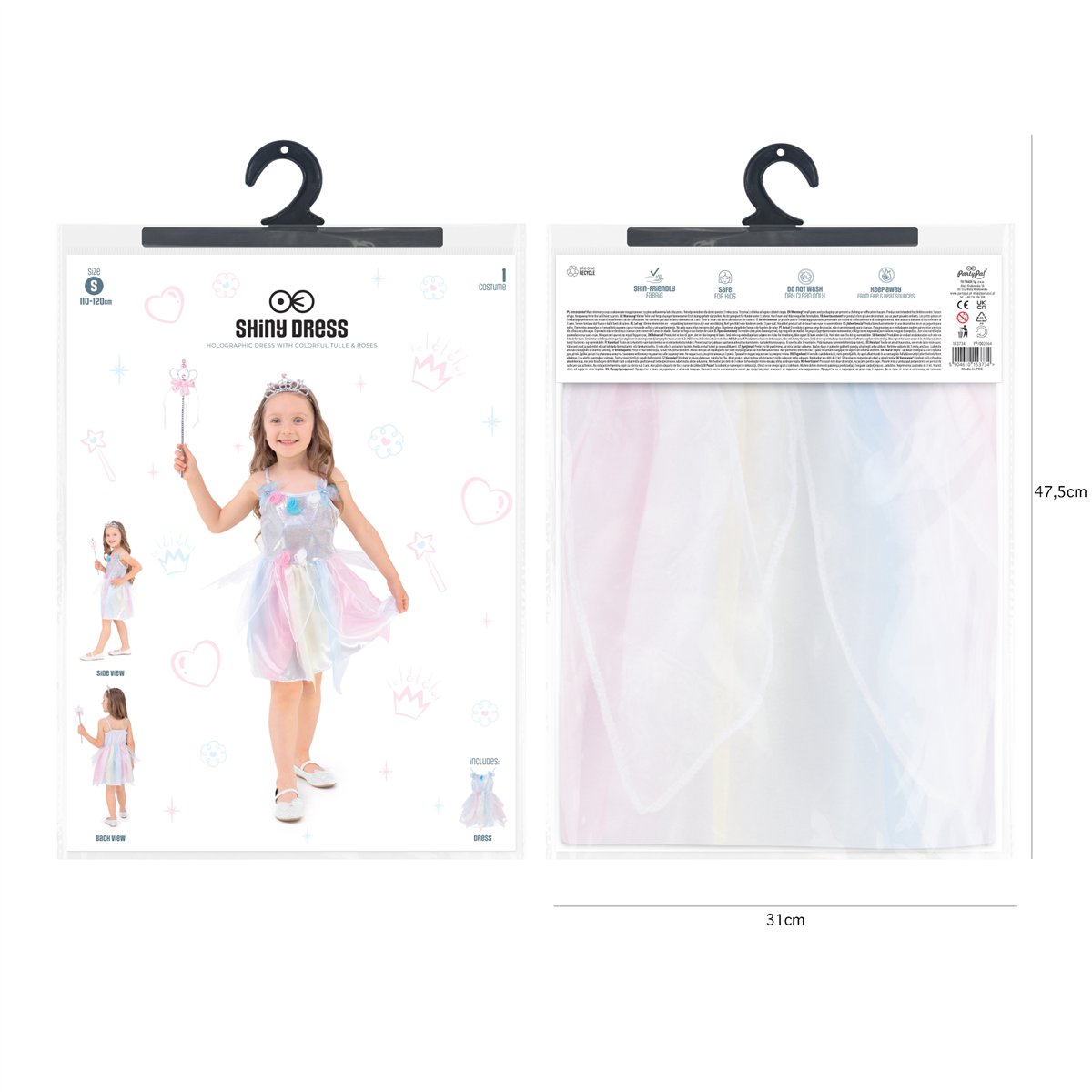 Fe-kjole kjole lyse pastel farver 110-120 cm