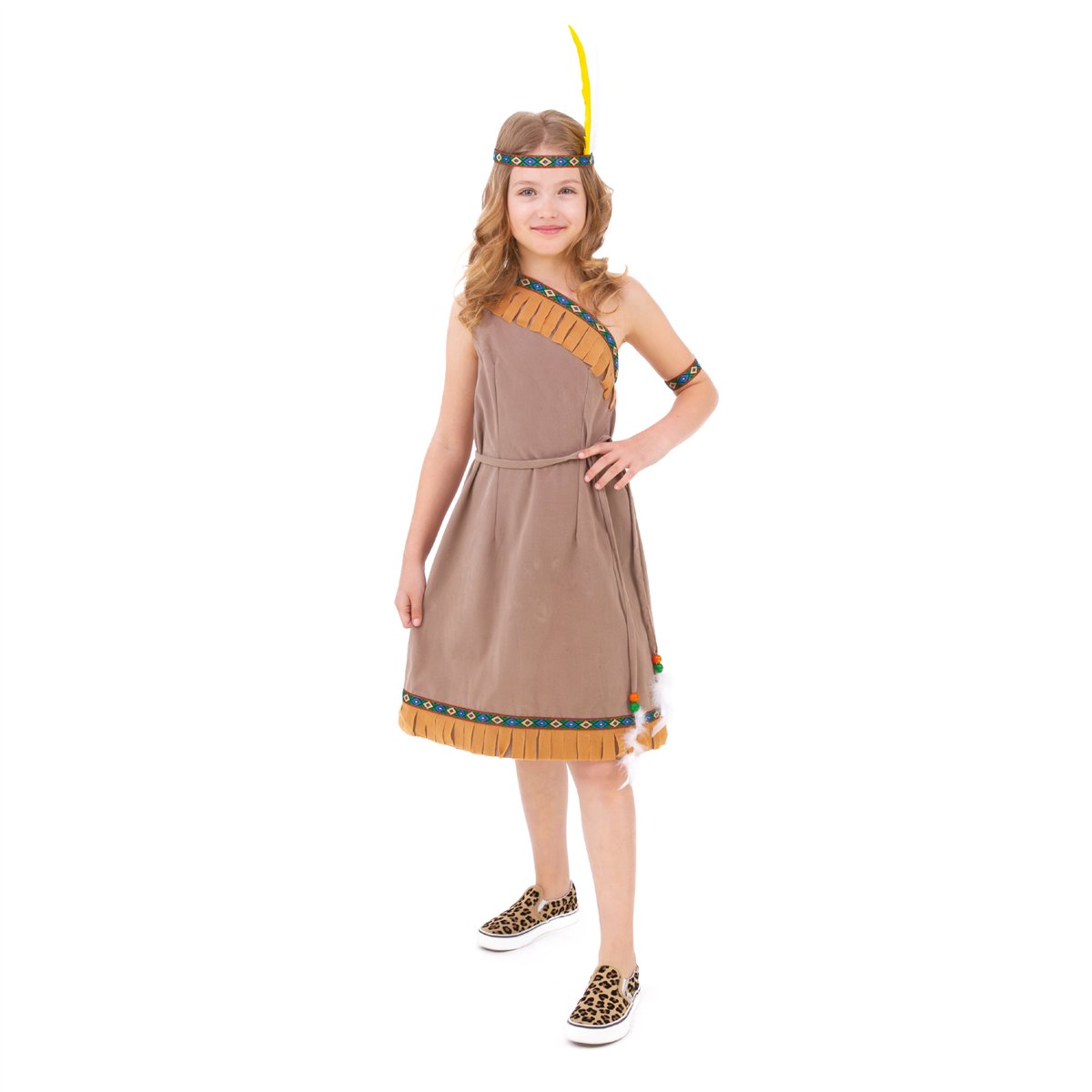 Indian kostume kjole og tilbehør 140-150 cm Indian kostume kjole og tilbehør 140-150 cm