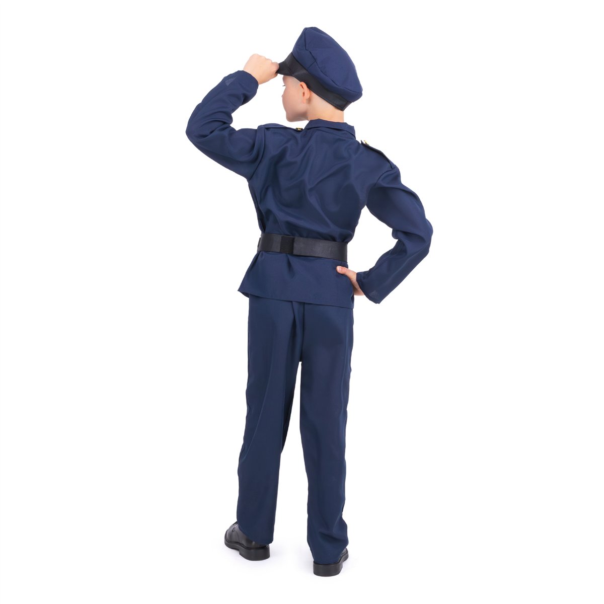 Politibetjentkostume blå/sort komplet sæt 120-130 cm Politibetjentkostume blå/sort komplet sæt 120-130 cm
