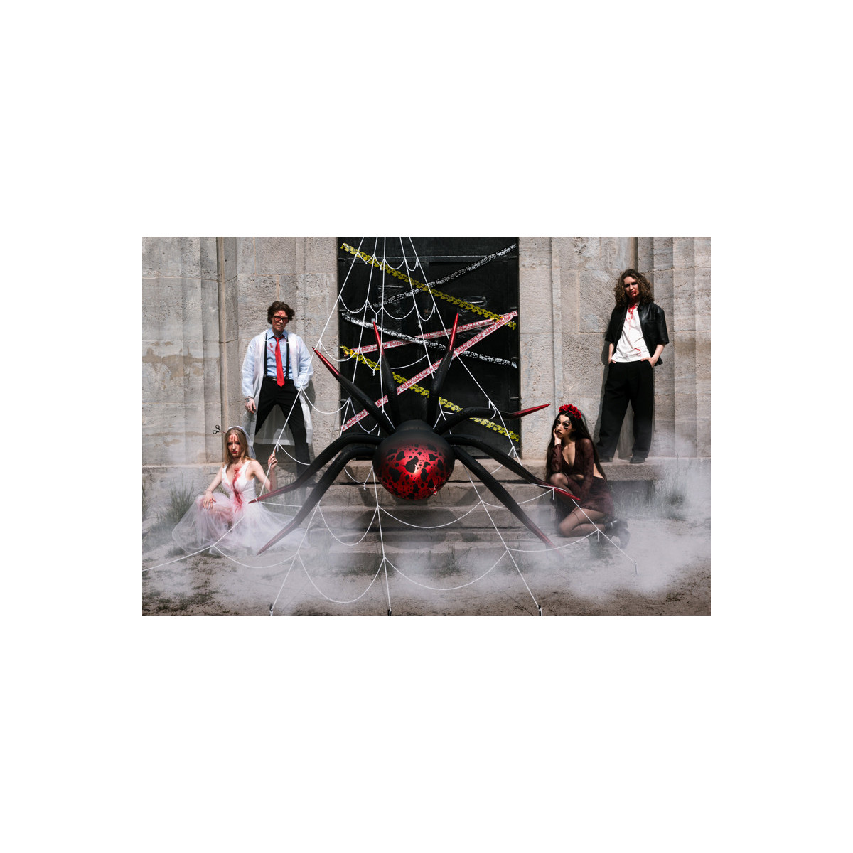 Foil Standing Balloon Spider XXL, 275x152 cm, black and red
