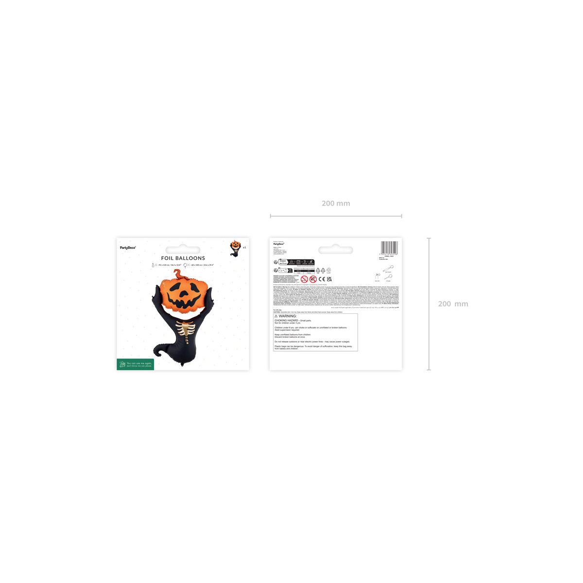 Foil balloon Scarecrow, 60x100 cm, black and orange Foil balloon Scarecrow, 60x100 cm, black and orange