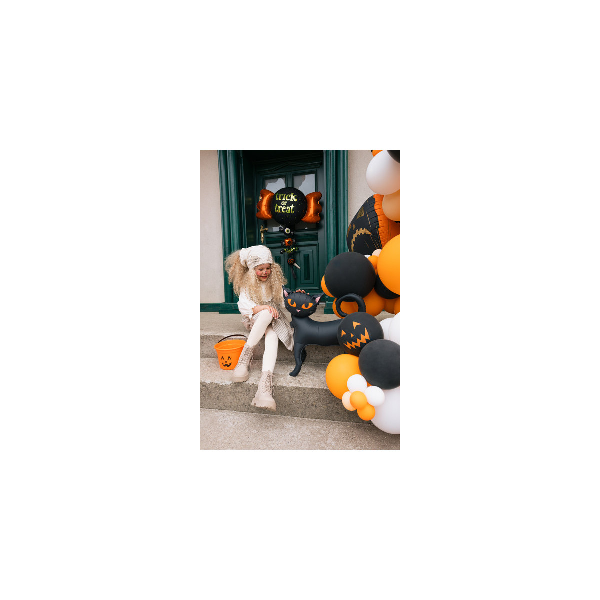 Standing foil balloon Cat, 45x48 cm, black