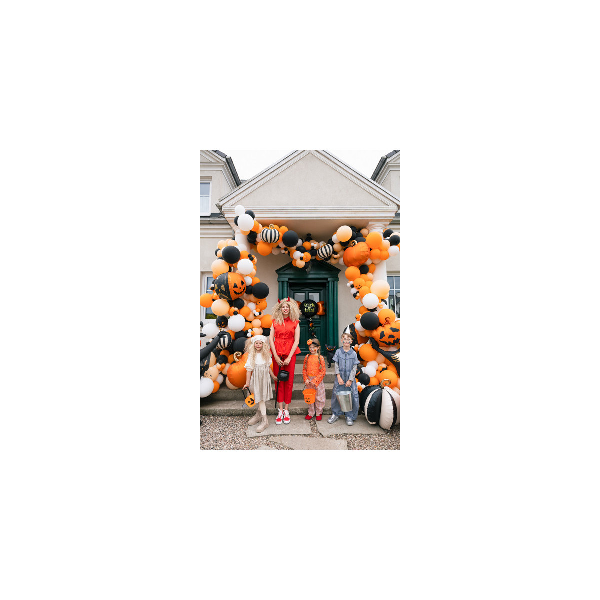 Foil balloon Scary pumpkins, 50 cm, orange-black