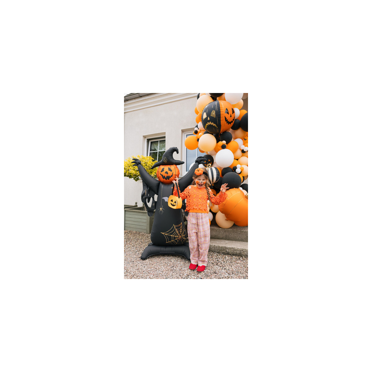 Foil balloon Scary pumpkins, 50 cm, orange-black