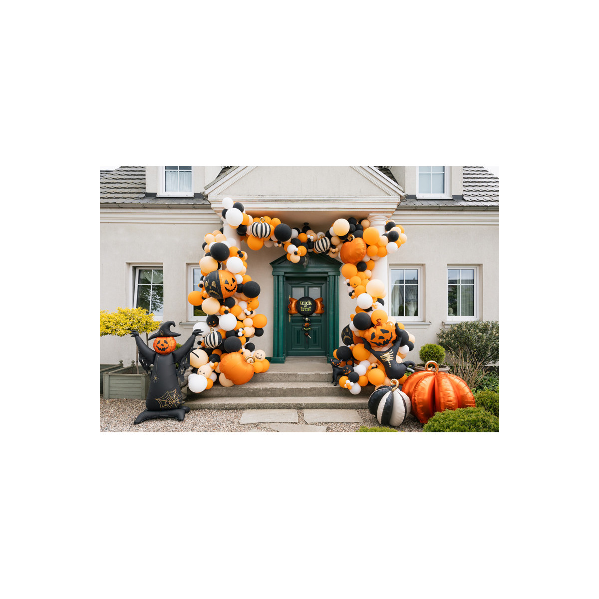 Foil balloon Scary pumpkins, 50 cm, orange-black