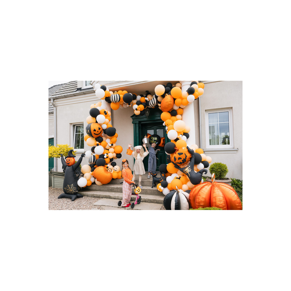 Foil balloon Scary pumpkins, 50 cm, orange-black