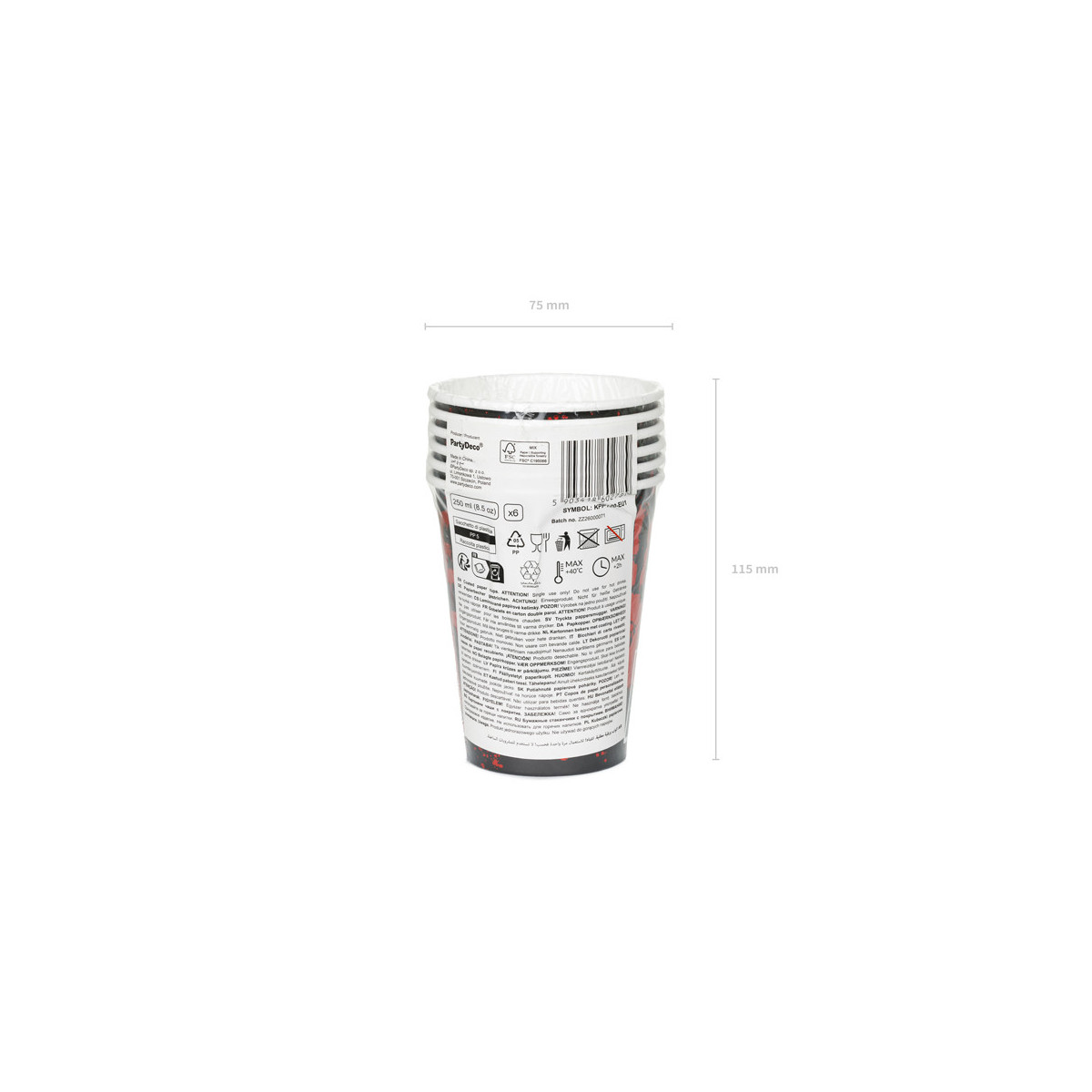 Cups You're next, 250 ml, black-red (1 pkt / 6 pc.) Cups You're next, 250 ml, black-red (1 pkt / 6 pc.)
