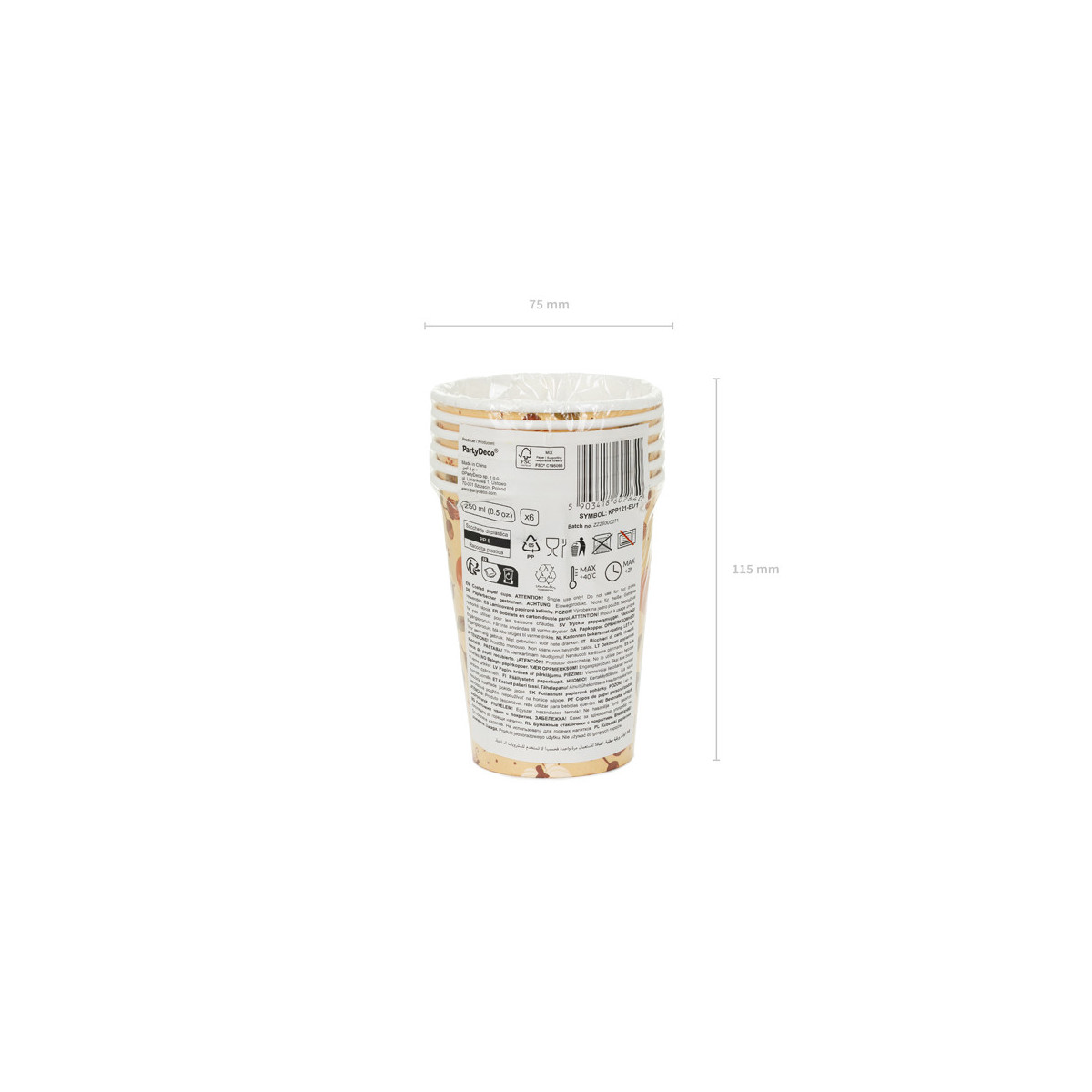 Cups Pumpkins and acorns, 250 ml, orange (1 pkt / 6 pc.) Cups Pumpkins and acorns, 250 ml, orange (1 pkt / 6 pc.)