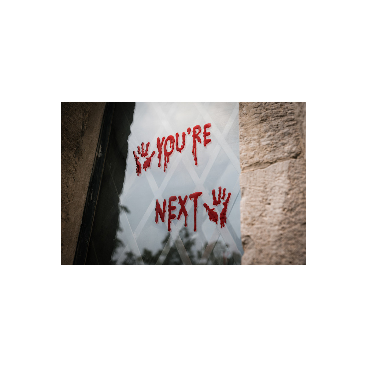 Gel window stickers &ldquo;You're Next&rdquo;, red