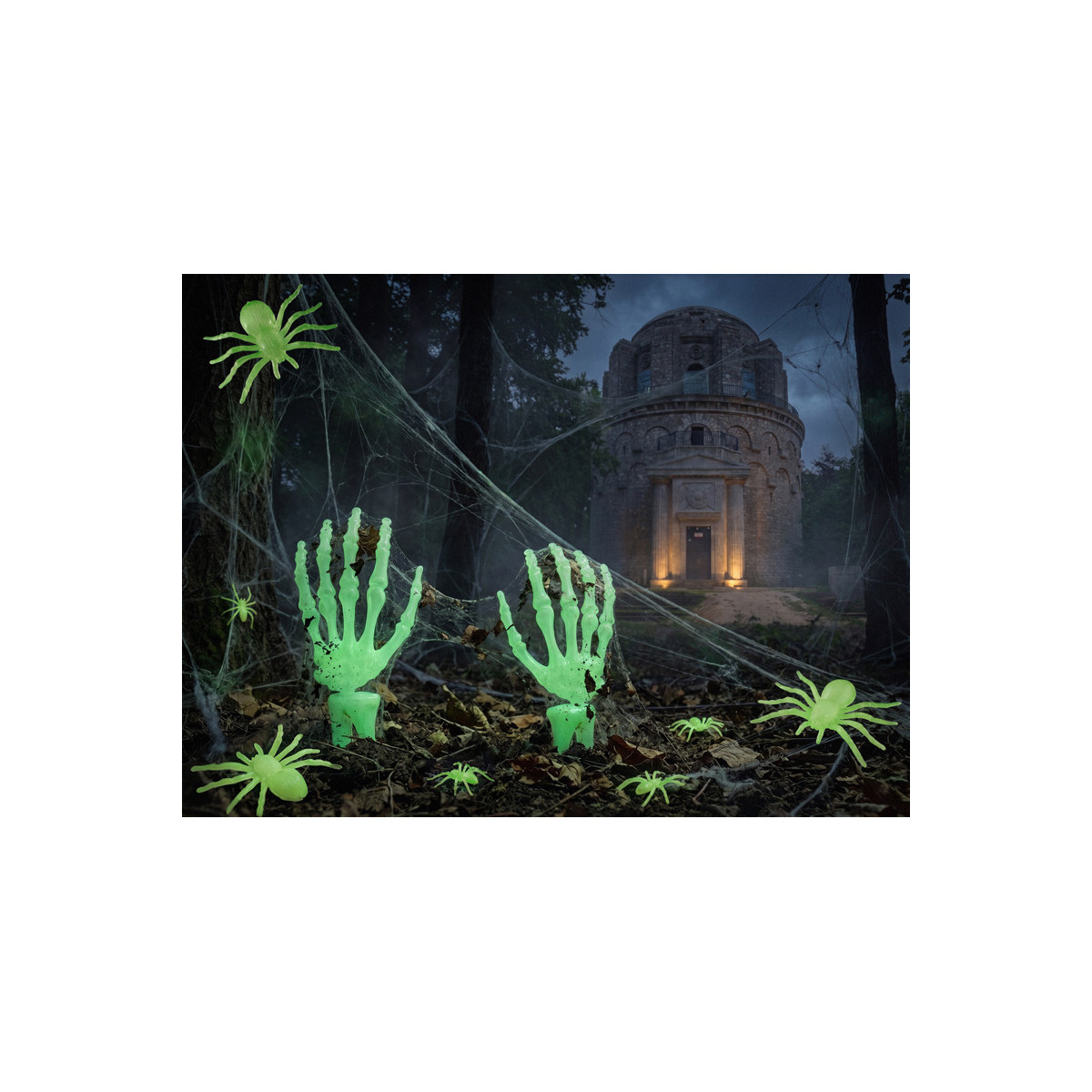 Large glow-in-the-dark spiders (1 pkt / 4 pc.) Large glow-in-the-dark spiders (1 pkt / 4 pc.)