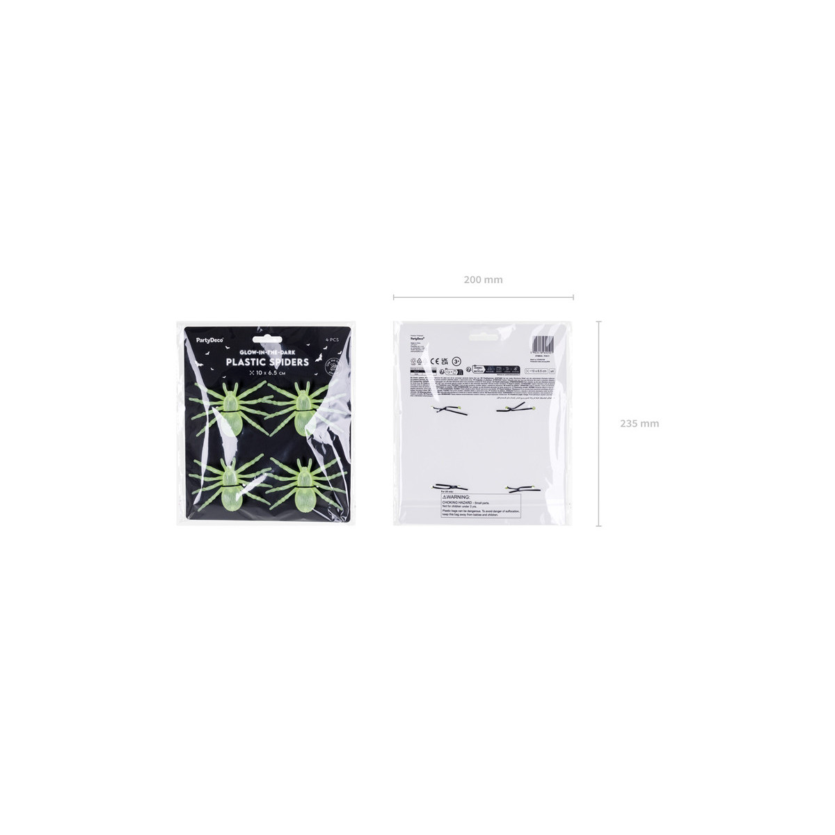 Large glow-in-the-dark spiders (1 pkt / 4 pc.) Large glow-in-the-dark spiders (1 pkt / 4 pc.)
