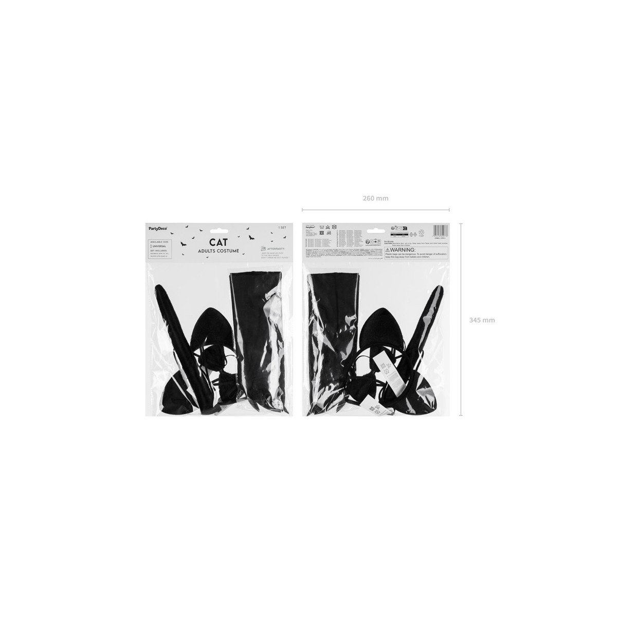 Cat Costume, black, one size for adults