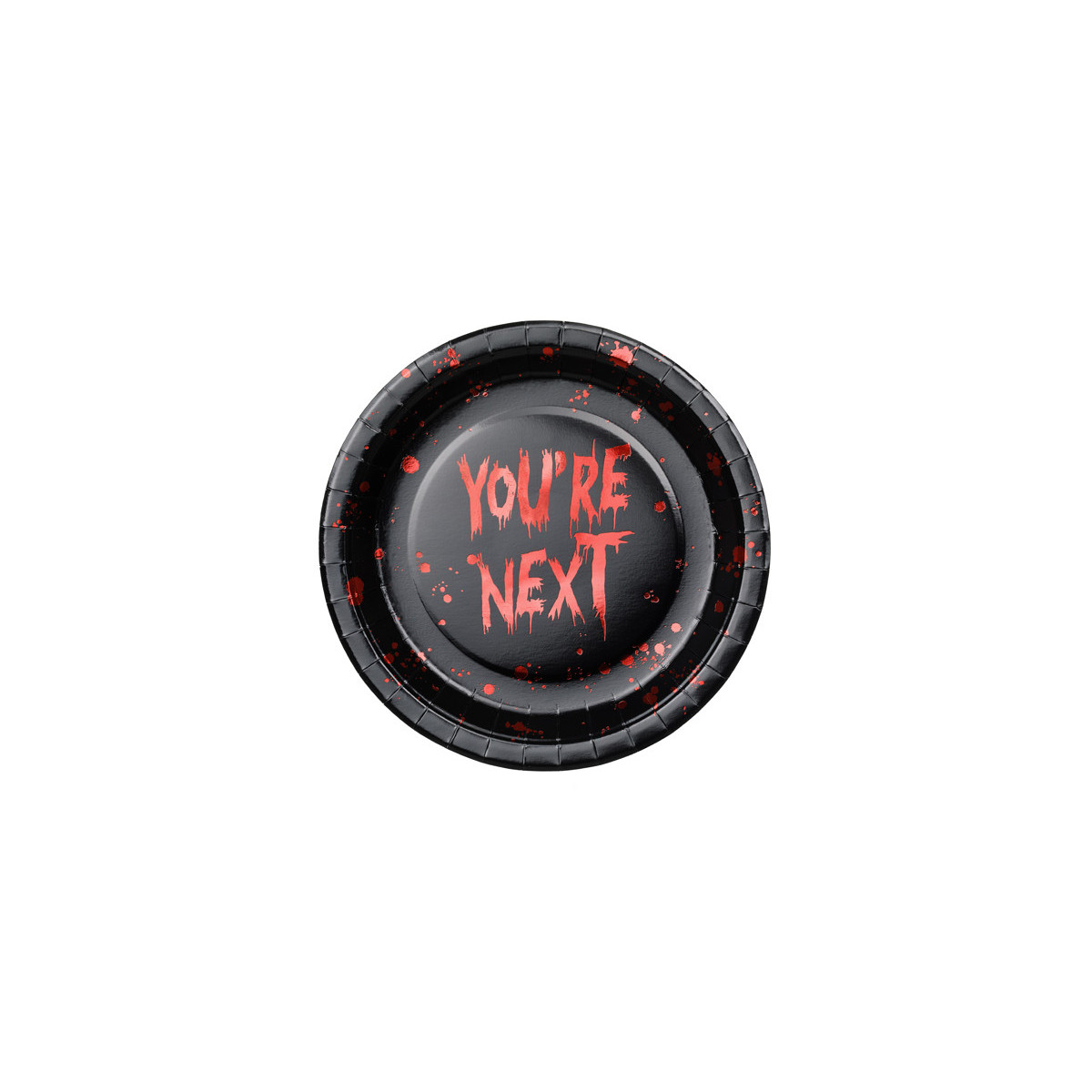 Paper plates You're next, 23 cm, black-red (1 pkt / 6 pc.) Paper plates You're next, 23 cm, black-red (1 pkt / 6 pc.)