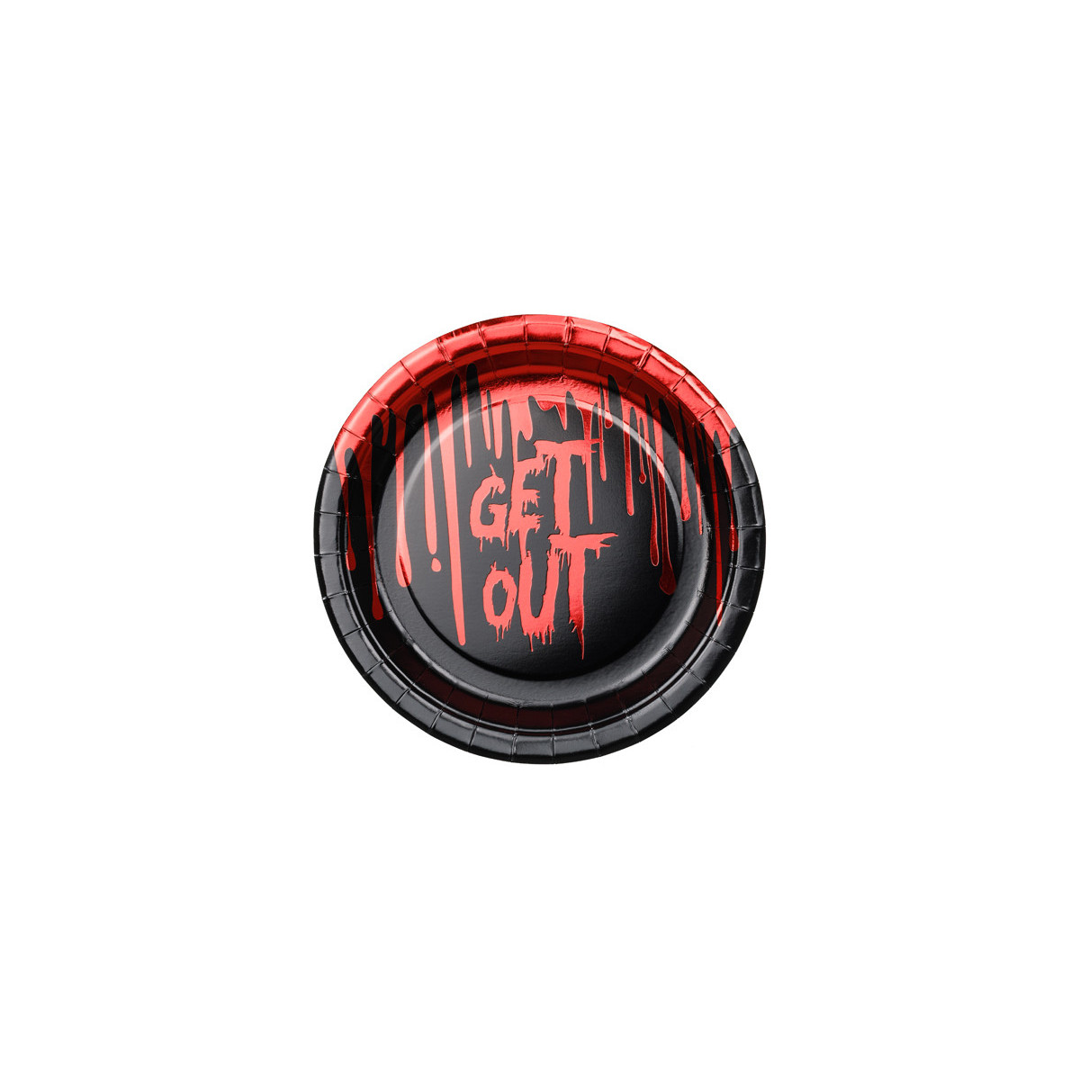Paper plates Get out, 18 cm, black-red (1 pkt / 6 pc.) Paper plates Get out, 18 cm, black-red (1 pkt / 6 pc.)