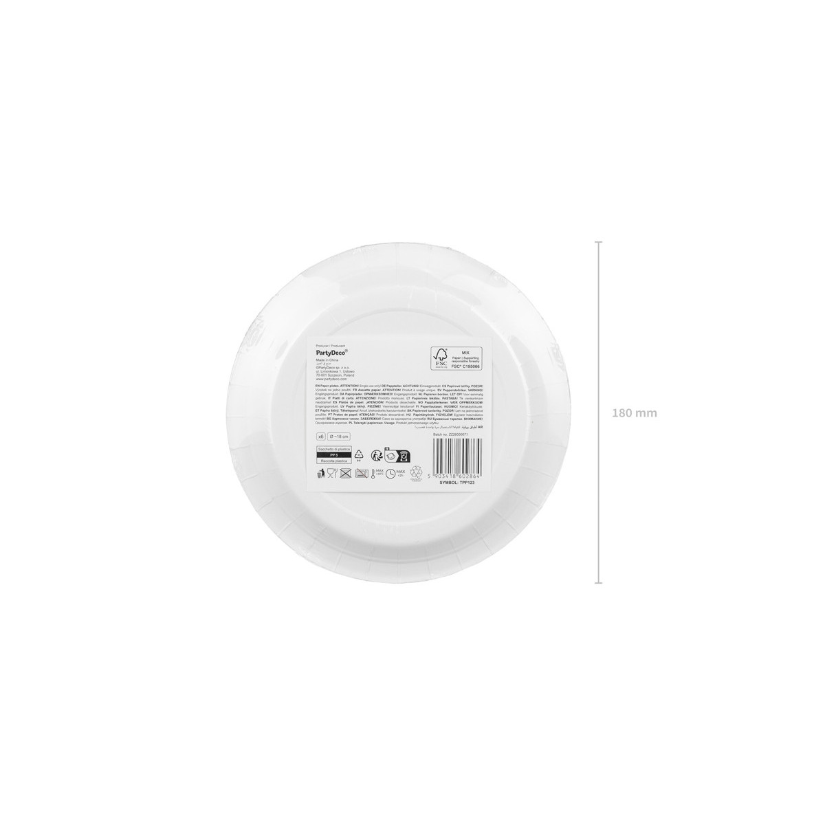 Paper plates Get out, 18 cm, black-red (1 pkt / 6 pc.) Paper plates Get out, 18 cm, black-red (1 pkt / 6 pc.)