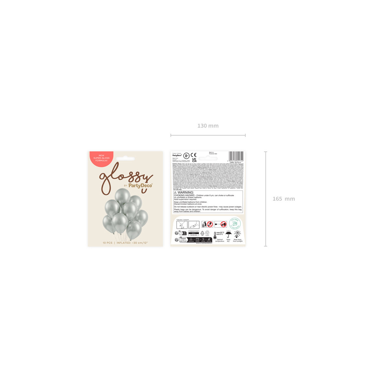 Glossy Balloons 30cm, silver (1 pkt / 10 pc.) Glossy Balloons 30cm, silver (1 pkt / 10 pc.)