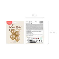 Glossy Balloons 46cm, gold (1 pkt / 5 pc.)