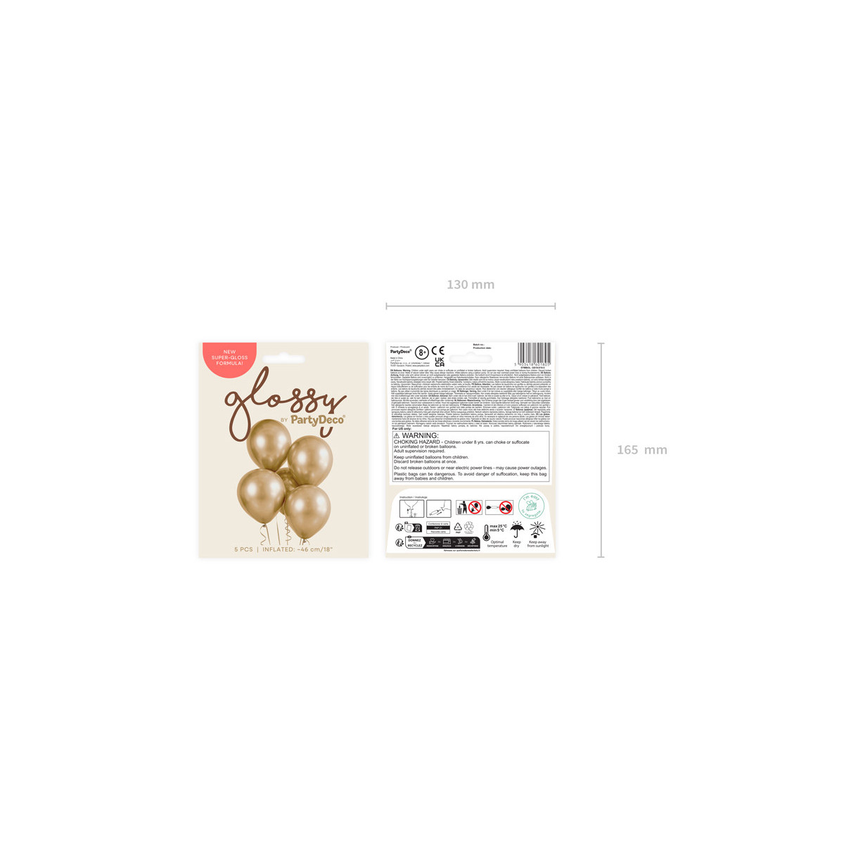 Glossy Balloons 46cm, gold (1 pkt / 5 pc.)