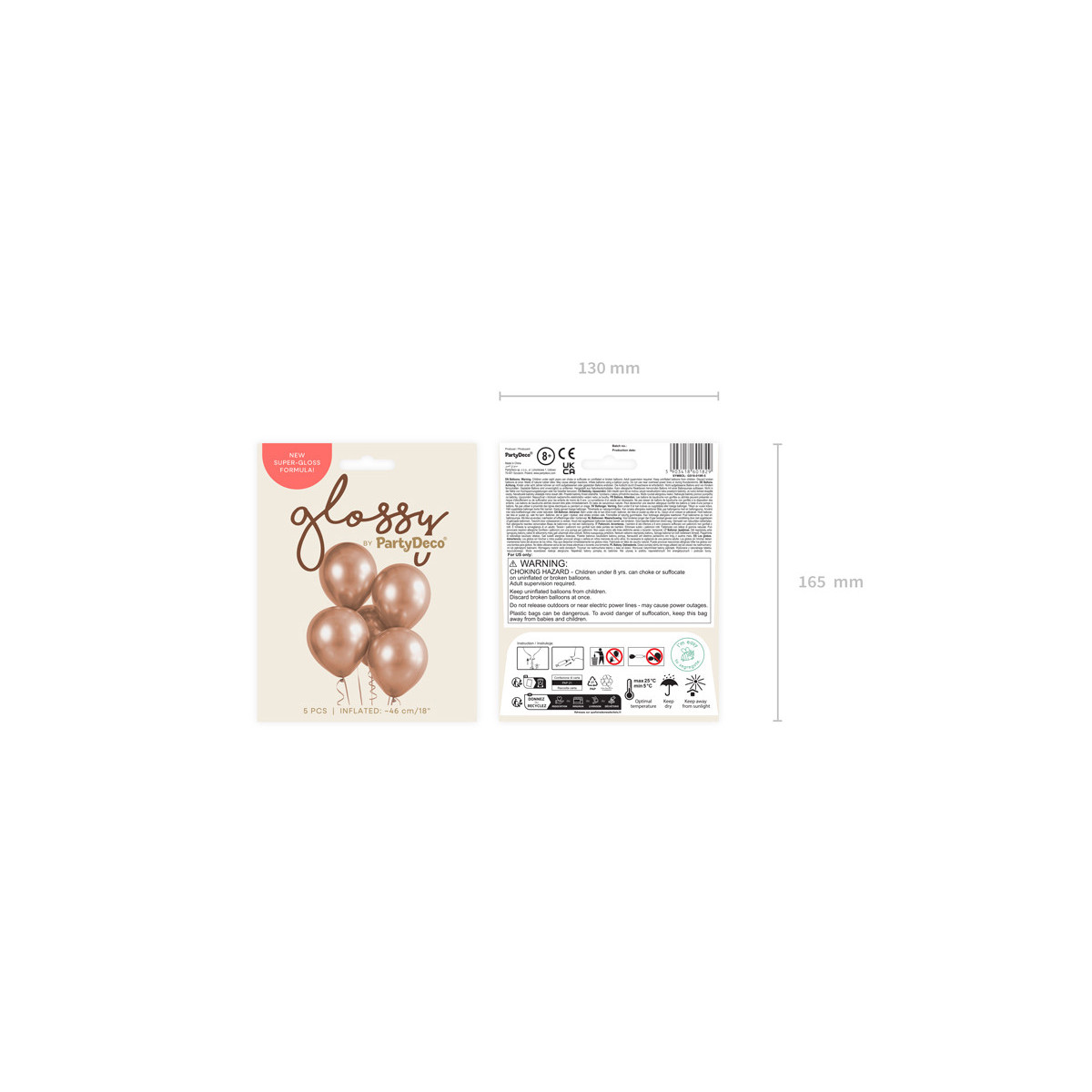 Glossy Balloons 46cm, rose gold (1 pkt / 5 pc.) Glossy Balloons 46cm, rose gold (1 pkt / 5 pc.)