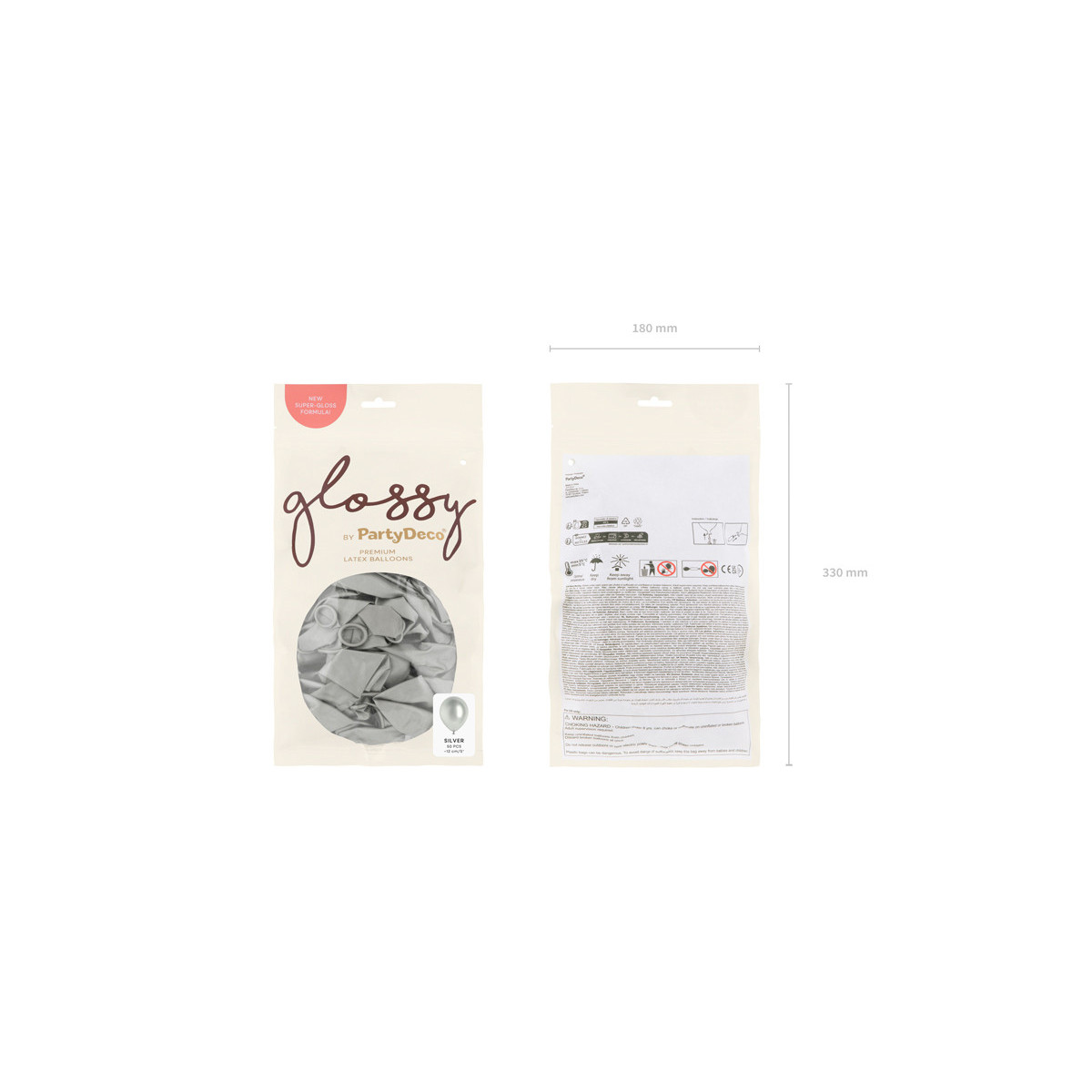 Glossy Balloons 12cm, silver (1 pkt / 50 pc.)