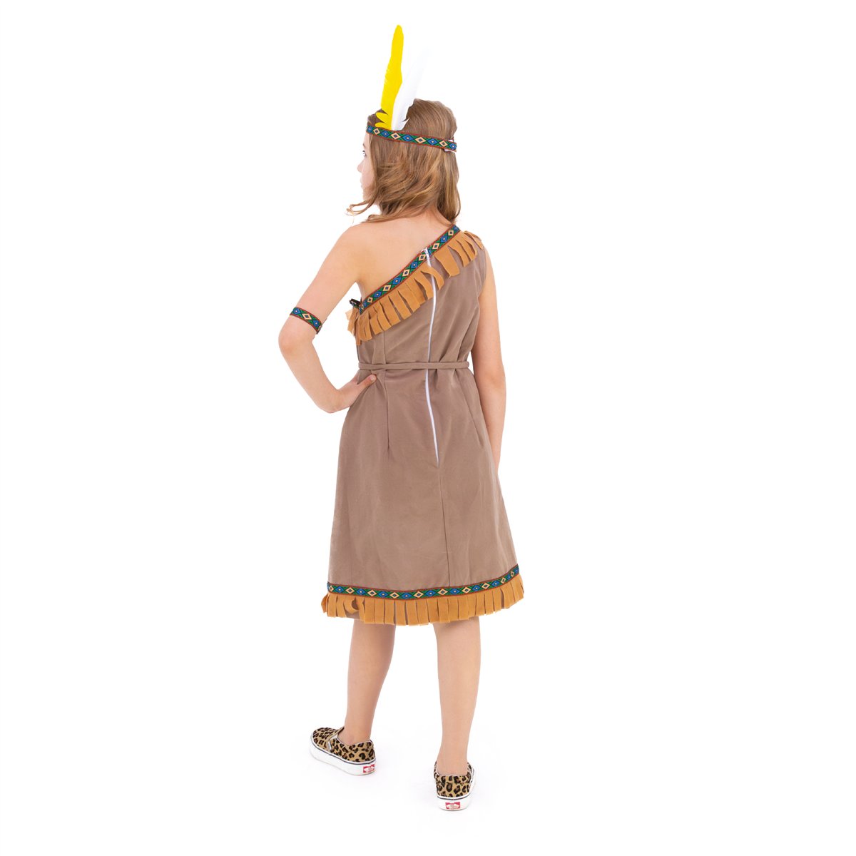 Indian kostume kjole og tilbeh&oslash;r 140-150 cm