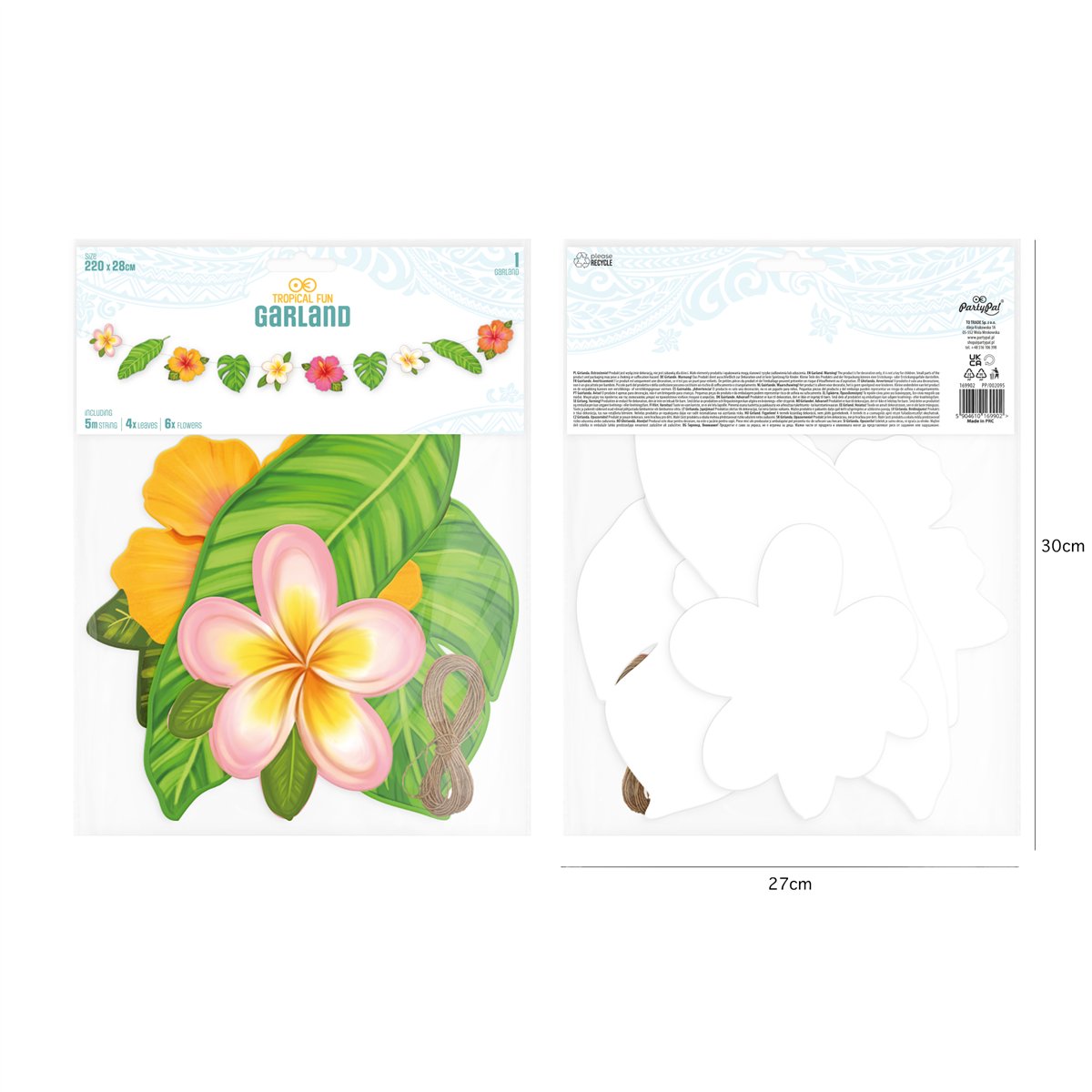 Aloha-guirlande 220x28 cm  Tropisk Blomstermotiv 