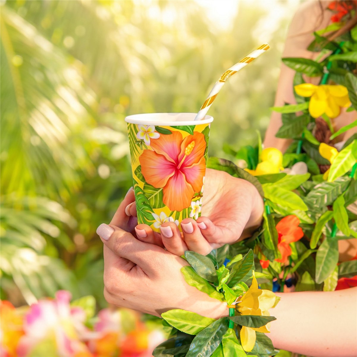 6 stk. Aloha tropiske blomster krus 270ml