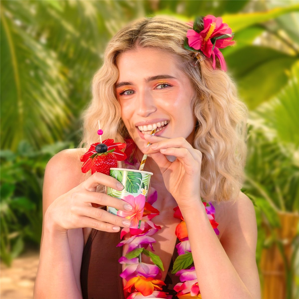 6 stk. Aloha tropiske blomster krus 270ml