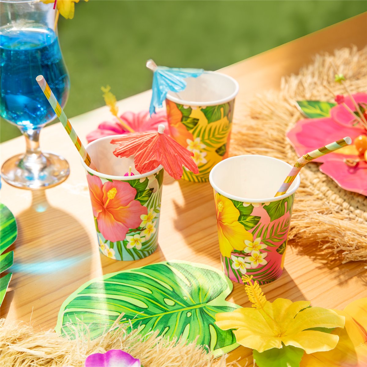6 stk. Aloha tropiske blomster krus 270ml