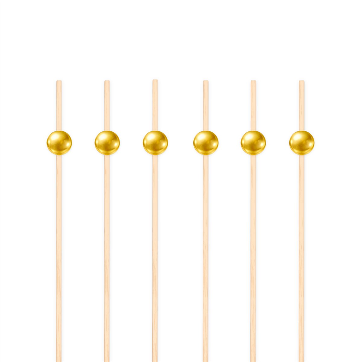 25 stk. Cocktailpinde Snacksticks Gyldne kugler