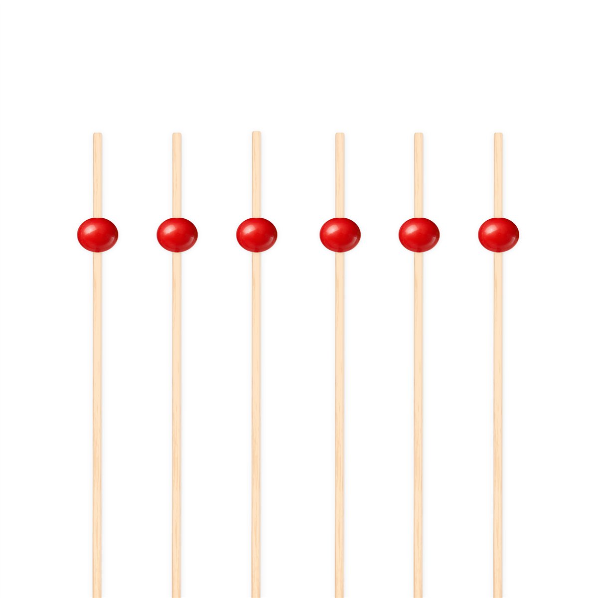 25 stk. Cocktailpinde Snacksticks R&oslash;de Perle kugler