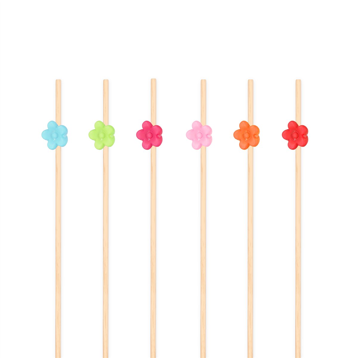 25 stk. Cocktailpinde Snacksticks Blomster dekoration