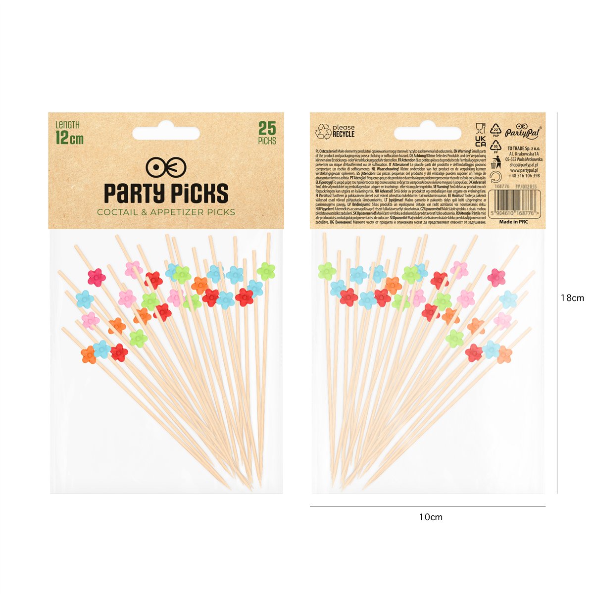 25 stk. Cocktailpinde Snacksticks Blomster dekoration