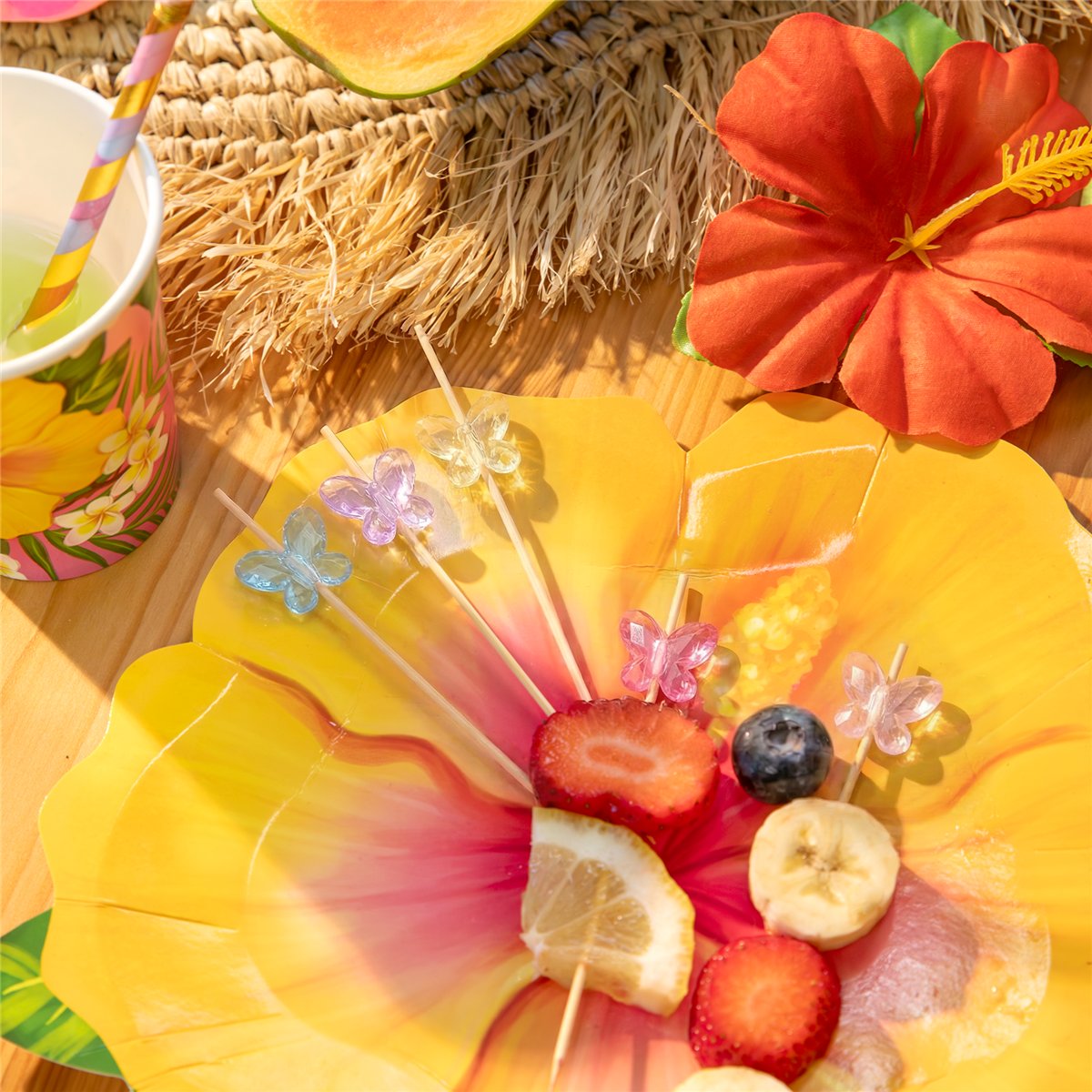 25 stk. Cocktailpinde Snacksticks sommerfugle dekoration