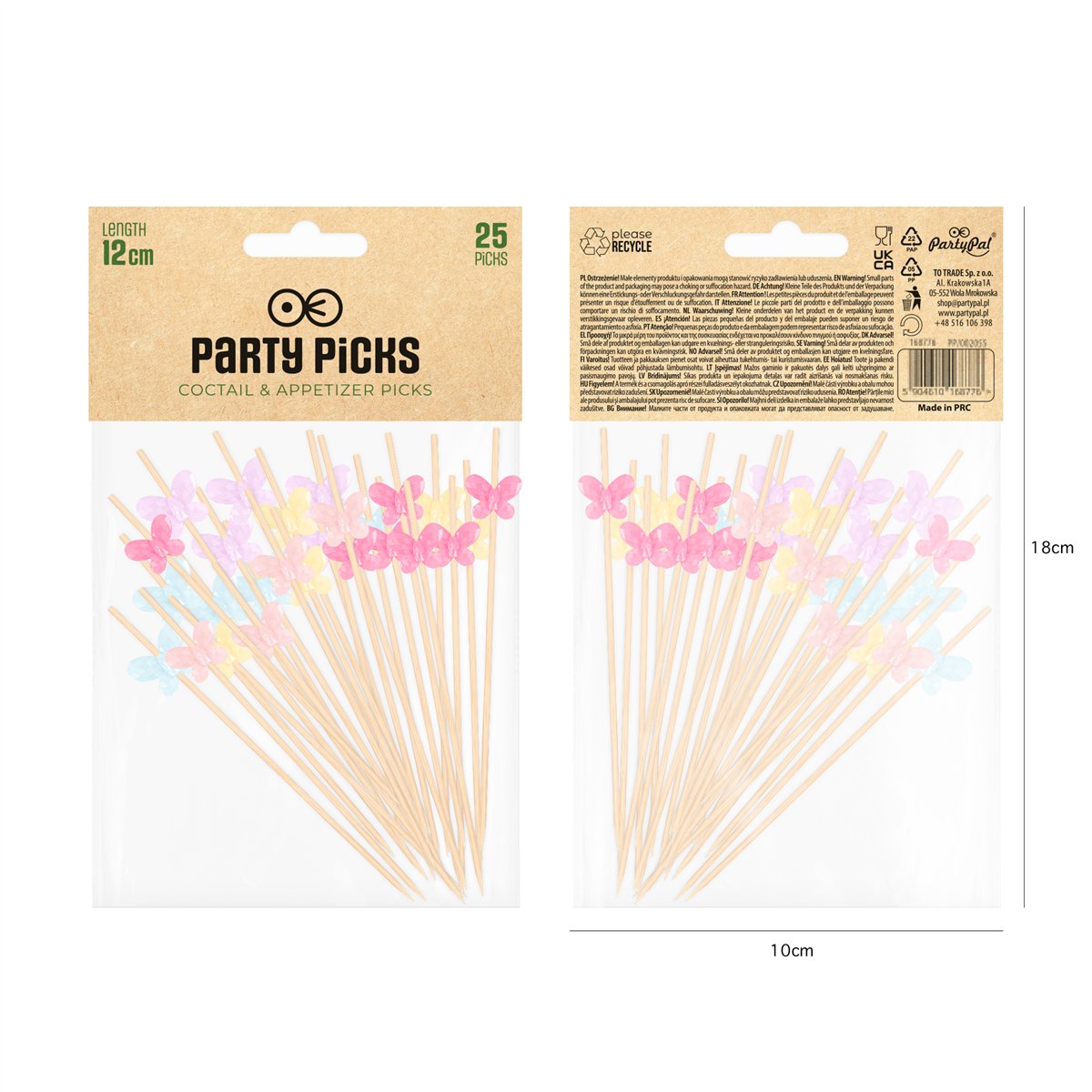 25 stk. Cocktailpinde Snacksticks sommerfugle dekoration