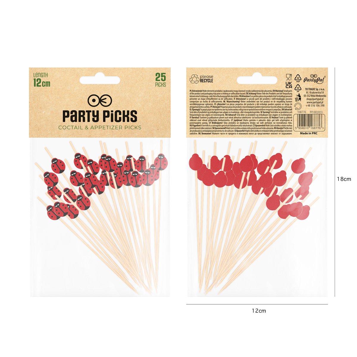 25 stk. Cocktailpinde Snacksticks Marieh&oslash;ne  Marieh&oslash;ne dekoration