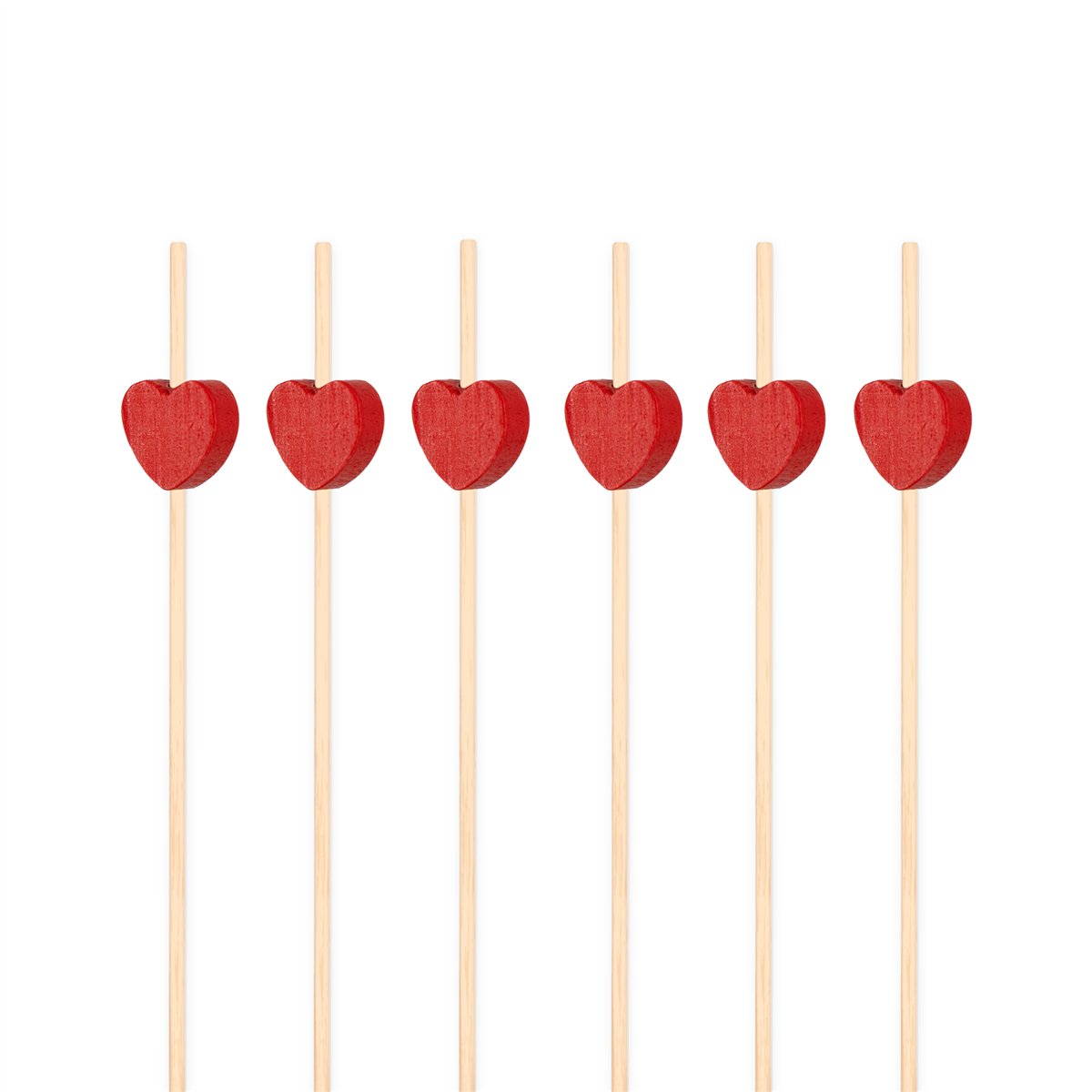 25 stk. Cocktailpinde Snacksticks Hjertesnackpinde 