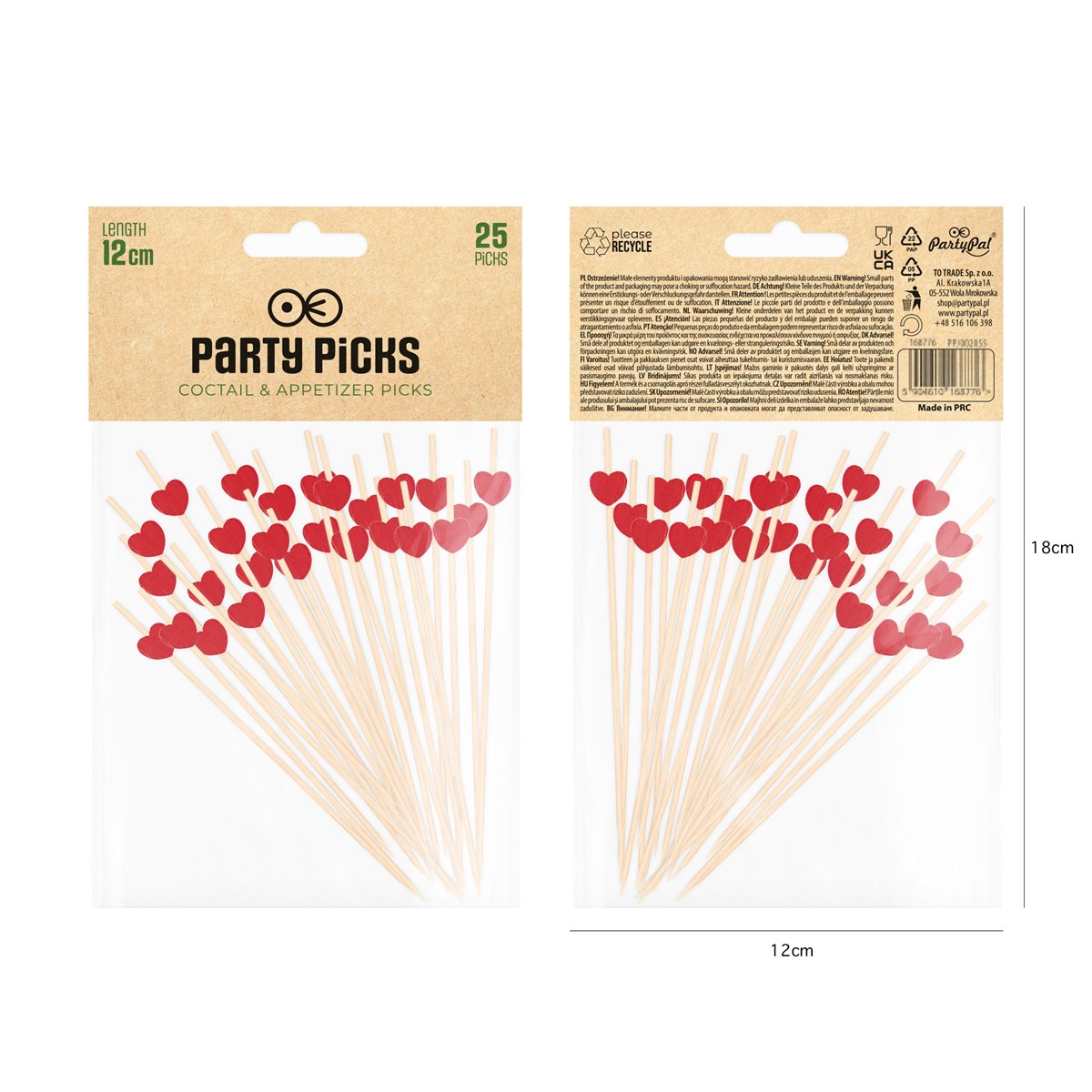 25 stk. Cocktailpinde Snacksticks Hjertesnackpinde 