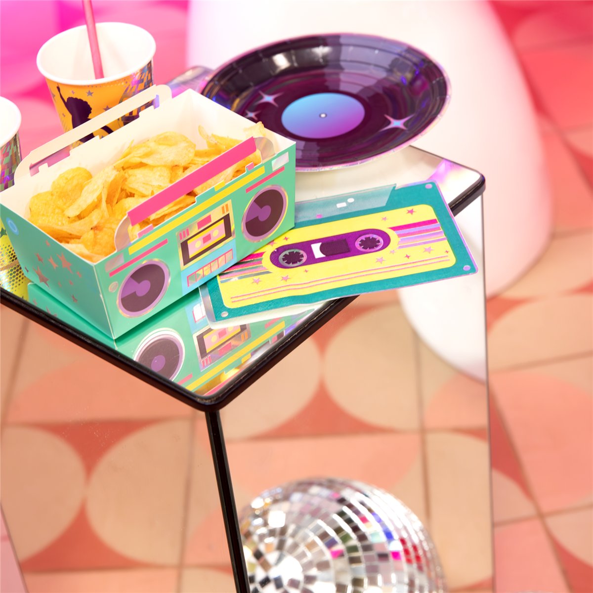 10 stk. Frokostservietter Retro Disco Servietter