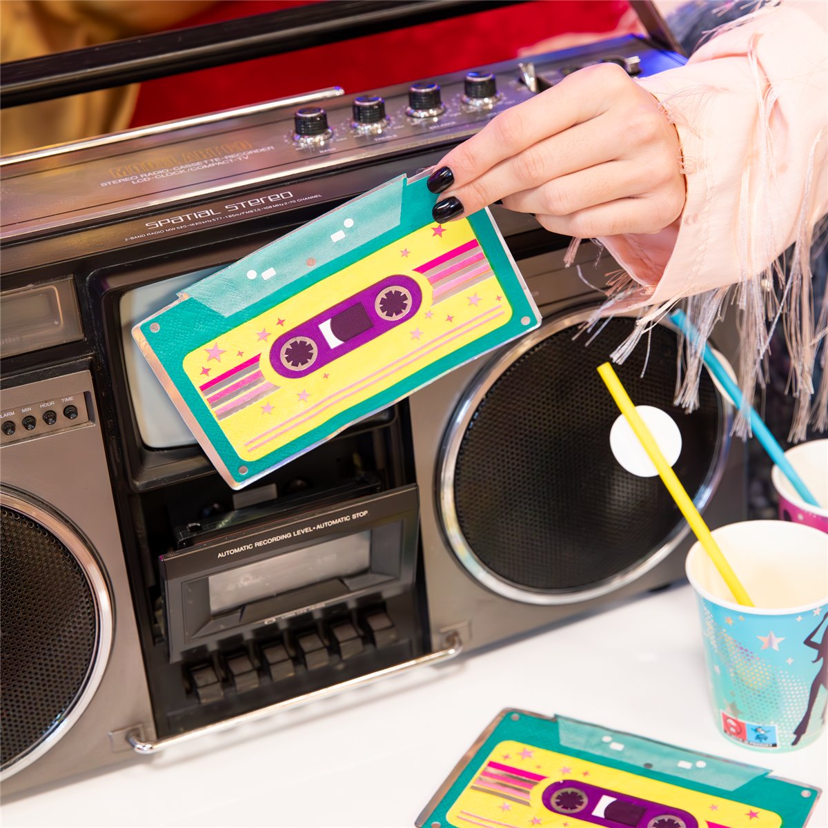 10 stk. Frokostservietter Retro Disco Servietter
